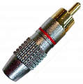 Inline RCA-R разъем RCA, никель, для кабеля D6 мм, кольцо красное
