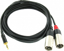 Cordial CFY 3 WMM-Long  кабель Y-адаптер джек стерео 3.5 мм/2 x XLR "папа", 3 метра, черный