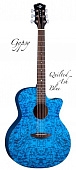 Luna Gypsy QA TBL акустическая гитара с вырезом, цвет синий