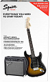 Fender Squier Affinity Series™ Stratocaster® HSS Pack, Laurel Fingerboard, Brown Sunburst, Gig Bag, 15G комплект: электрогитара, чехол и комбо