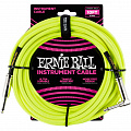 Ernie Ball 6080 кабель инструментальный, оплетёный, 3,05 м, прямой/угловой джеки, жёлтый.