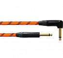 Cordial Blacklight-Edition 6 PR-O гитарный кабель джек TS 6.3мм/угловой джек TS 6.3мм, 6м, оранжевый