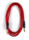 AuraSonics J63J63-3TRD  гитарный кабель, длина 3 метра, цвет прозрачный красный