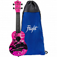 Flight Ultra S-40 Pink Rules  укулеле сопрано, цвет розовый с надписью