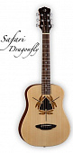 Luna SAF DF NAT акустическая гитара 3/4, цвет натуральный матовый, рисунок стрекоза, чехол в комплекте