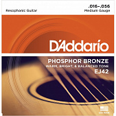 D'Addario EJ42 комплект струн для гитары, фосфор/бронза, сильное натяжение