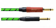 Cordial Blacklight-Edition 3 PP-G-Silent гитарный кабель, 3 метра, цвет зеленый с черным