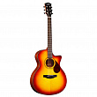 Kepma F0E-GA Top Gloss Cherry Sunburst  электроакустическая гитара, цвет вишневый санберст, в комплекте чехол