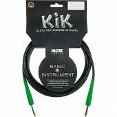 Klotz KIKC6.0PP4 инструментальный кабель, чёрный, длина 6 метров, зелёные разъёмы