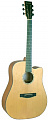 Barcelona DG142C акустическая гитара, дредноут с вырезом, ель, цвет натуральный
