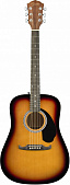 Fender FA-125 Dreadnought, SB акустическая гитара, цвет санберст