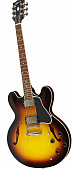 Gibson Memphis ES-335 Dot Figured Vintage Sunburst полуакустическая электрогитара с кейсом, цвет классический санбёрст