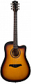 Rockdale Aurora D3 C SBST акустическая гитара дредноут с вырезом, цвет санберст, сатиновое покрытие