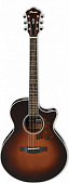 Ibanez AE205-BS электроакустическая гитара, цвет античный тёмный бёрст
