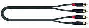 Quik Lok Just 4RCA 1 компонентный кабель, металлические разъёмы 2 RCA Male - 2 RCA Male (тюльпаны), 1 метр