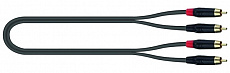 Quik Lok Just 4RCA 1 компонентный кабель, металлические разъёмы 2 RCA Male - 2 RCA Male (тюльпаны), 1 метр