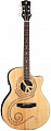 Luna OCL PCE электроакустическая гитара, цвет натуральный матовый, графика "Peace"
