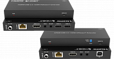 Prestel EHD-4K100U передатчик и приемник сигнала HDMI 2.0b по HDBaseT, 4K60 до 120 метров, 1080p60 до 150 метров, с поддержкой USB 2.0 и IR