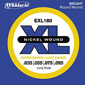 D'Addario EXL-180 струны для бас-гитары, NICKEL, X / SUPERSOFT 35-95, LONGSCALE