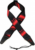 Fender 2' Competition Stripe Strap Ruby гитарный ремень, цвет чёрный/красный