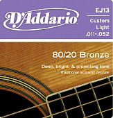 D'Addario EJ-13 Custom Light струны для акустической гитары