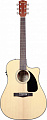 Fender CD-60SCE Nat электроакустическая гитара, цвет натуральный