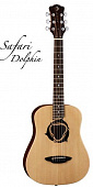 Luna SAF DPN акустическая гитара 3/4, цвет натуральный, рисунок дельфин