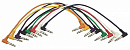 OnStage PC18-17TRS-R комплект кабелей, джек стерео угловой <-> джек стерео угловой, 8 цветов