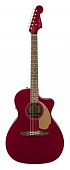 Fender Newporter Player CAR электроакустическая гитара, цвет красный металлик
