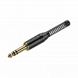 Roxtone RJ3PP-BG  разъем джек 1/4" стерео с пружиной, диаметр кабеля с пружиной 7 мм, без пружины 8.5 мм, цвет черный