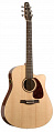 Seagull Coastline S6 Slim Spruce QI + Case электроакустическая гитара Dreadnought с кейсом, цвет натуральный