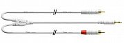 Cordial CFY 1.5 WCC-Long-Snow кабель Y-адаптер джек стерео 3.5мм—2xRCA, 1.5 метра, белый