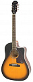 Epiphone AJ-220SCE Vintage Sunburst акустическая гитара, цвет саберст, форма джамбо