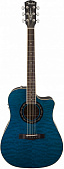 Fender T-Bucket 300CE Transparent Blue Quilt Maple электроакустическая гитара, цвет прозрачный синий