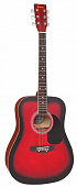 Encore EW100R  акустическая гитара Dreadnought, цвет красный бест
