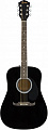 Fender FA-125 Dreadnought w/bag, BLK акустическая гитара, цвет черный