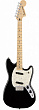 Fender Mustang MN Black электрогитара, цвет черный, кленовая накладка грифа