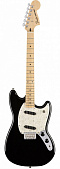 Fender Mustang MN Black электрогитара, цвет черный, кленовая накладка грифа
