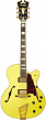 D'Angelico Deluxe DH  полуакустическая гитара, цвет желтый матовый