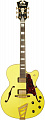 D'Angelico Deluxe DH  полуакустическая гитара, цвет желтый матовый