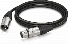 Behringer GMC-300 микрофонный кабель XLR female—XLR male, 3.0 м, 2 x 0.22 mm², диаметр 6 мм, черный