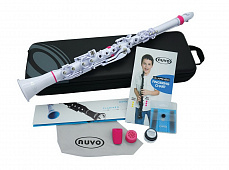 Nuvo Clarinéo Standard Kit (White/Pink) кларнет с аксессуарами, цвет белый/розовый
