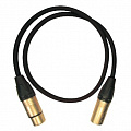 GS-Pro XLR3F-XLR3M (black) 0.5  кабель с разъёмами XLR3F-XLR3M, длина 0.5 метра, цвет черный
