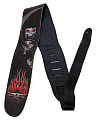 Perri's P25VK-1355 ремень гитарный, цвет ремня чёрный, с рисунком Vulture Culture