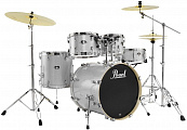 Pearl EXX725/ C700  ударная установка из 5-ти барабанов, цвет серебристый + стойки, тарелки и педаль