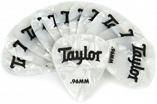 Taylor 80714 Celluloid 351 Picks, Abalone медиатор, толщина 0.96 мм, цвет белый перламутровый