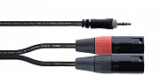 Cordial EY 3 WMM  кабель Y-адаптер джек стерео 3.5 мм—2 x XLR "папа", 3 метра, черный
