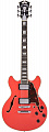 D'Angelico Premier Mini DC FR  полуакустическая электрогитара, форма mini-335, цвет красный