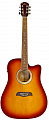 Oscar Schmidt OD45CERDBPAK  электроакустическая гитара с аксессуарами, цвет красный санбёрст