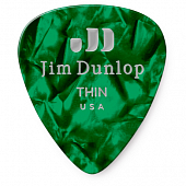 Dunlop Celluloid Green Pearloid Thin 483P12TH 12Pack  медиаторы, тонкие, 12 шт.